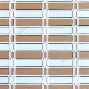 Beige white color horizontal stripes flat scale vertical thread stripes cylinder stick rollup mechanism PVC Blinds